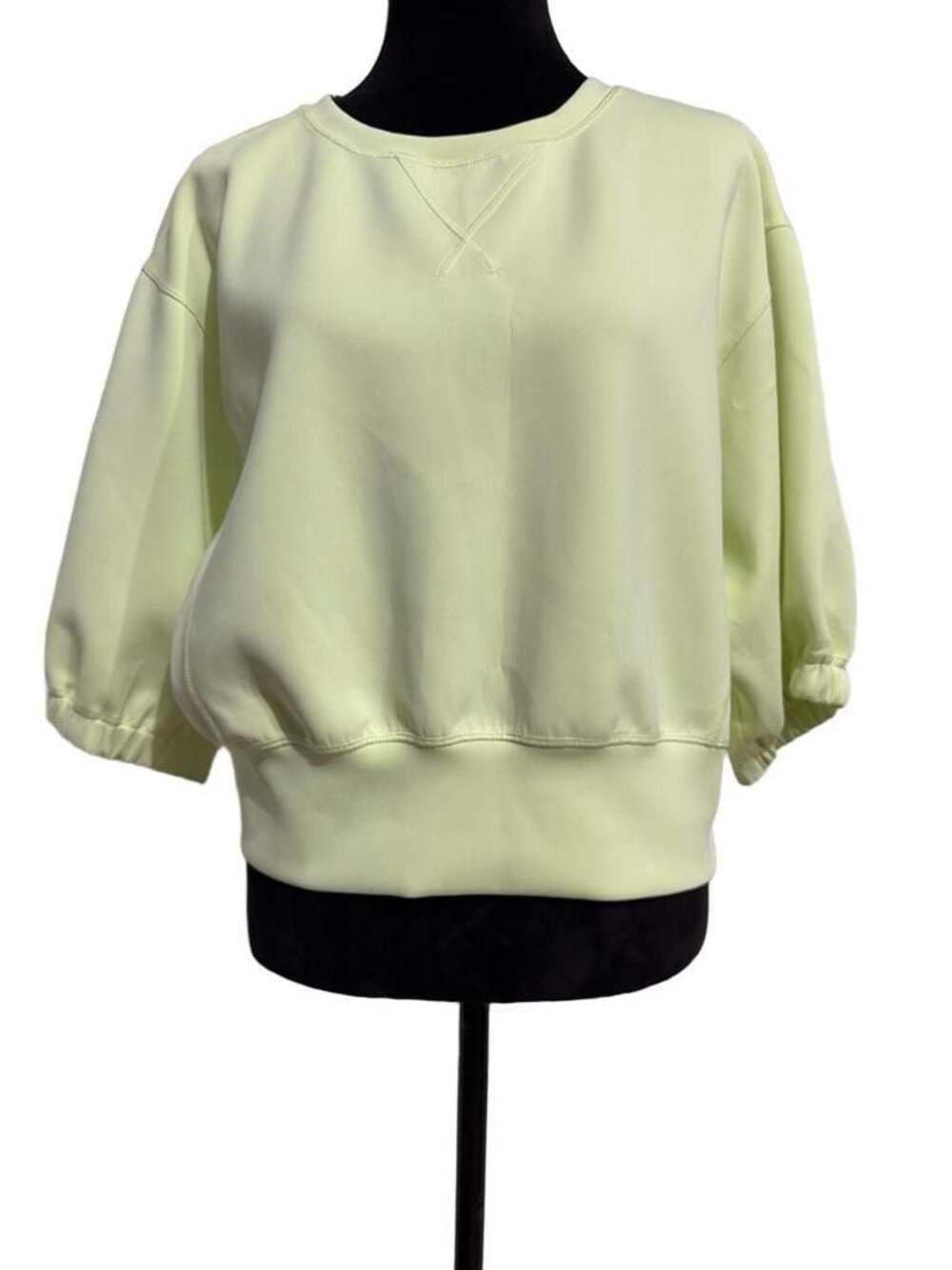 Free People FP Movement Light Green Balloon Sleeve Cropped Sweatshirt